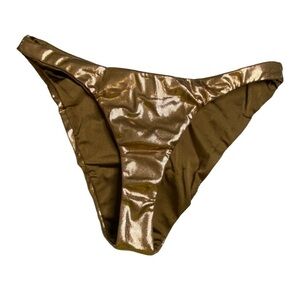 Good American sz 4 or sz XLarge Mocha Foil Better Bikini Reversible Bottom New